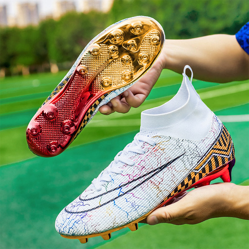 High-top Soccer Shoes Gold Plated Bottom Training Shoe