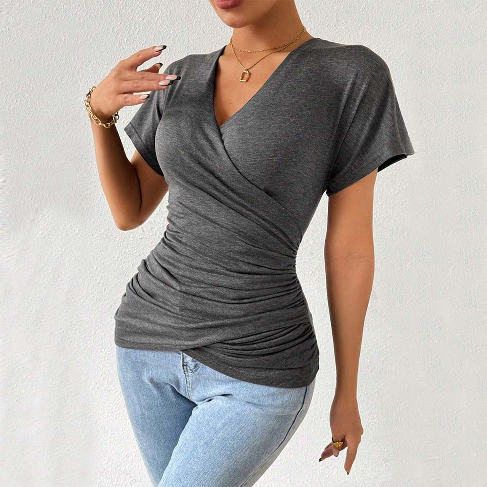 Women's Pleated Cinched Slimming Pullover