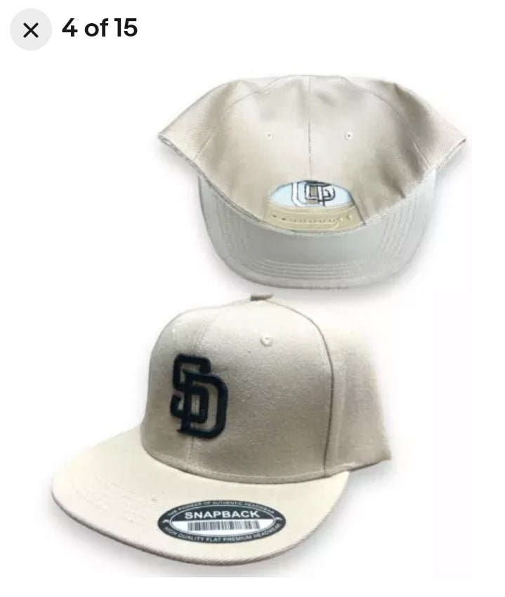 San Diego Padres Snap Back Cap Hat Embroidered SD Adjustable Flat Bill unisex