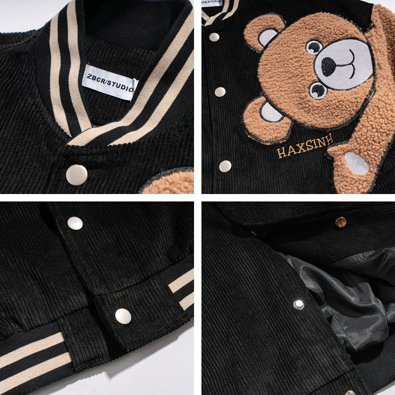 Bear Flocking Overalls Jacket