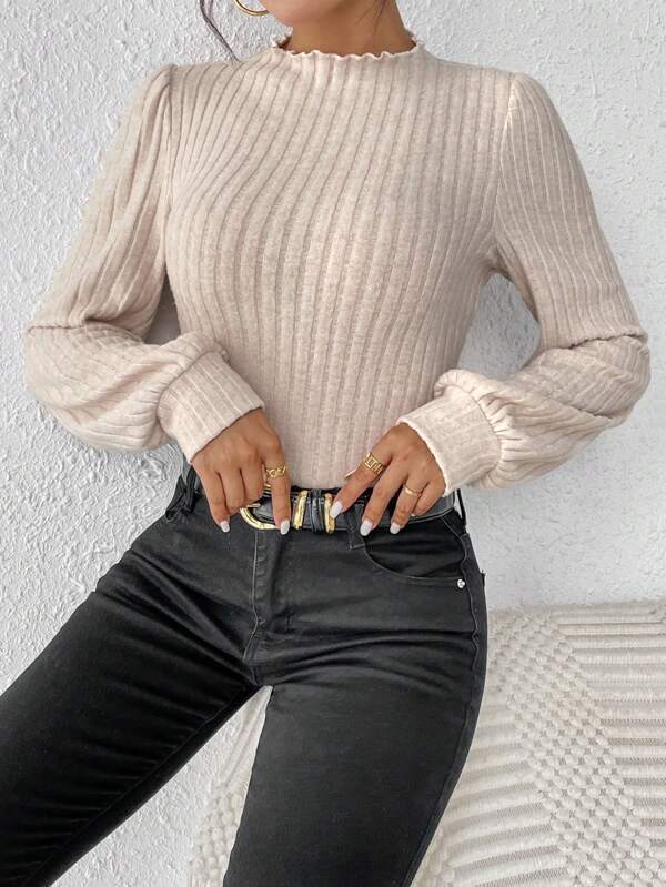 Long-sleeved Knitted Jumpsuit Top