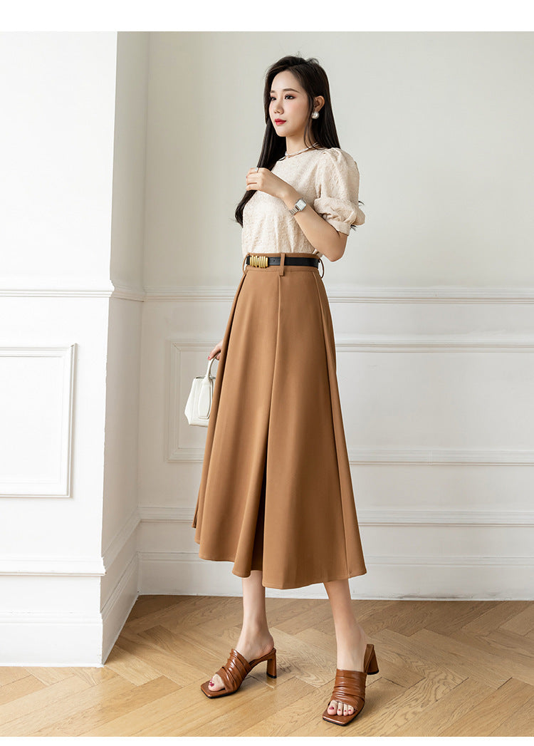 OL Commuter High Waist Mid-length Dress