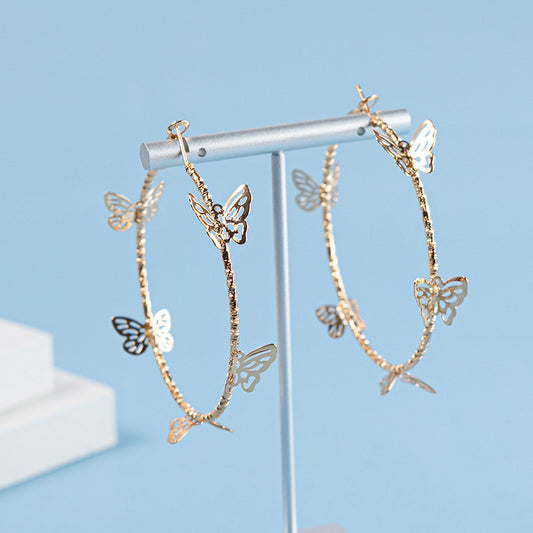 Butterfly Shape Three-dimensional Earrings