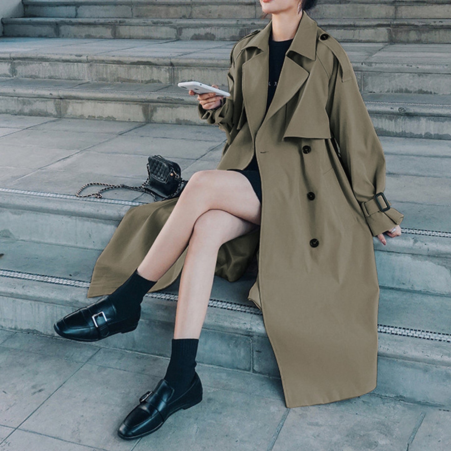 Trench Coat Elegant Oversize Trench Coat