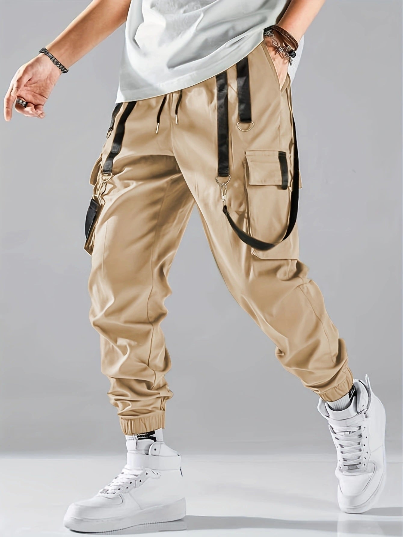 Ribbon Overalls Drawstring Sports Trousers