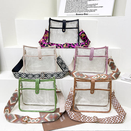 Shoulder Candy Color Transparent Small Square Bag