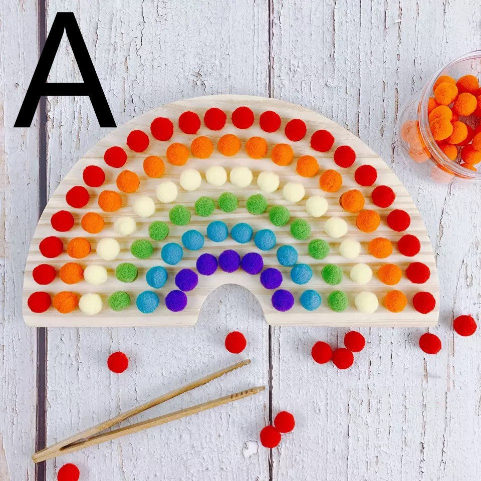 Rainbow Hair Ball Building Blocks Baby Early Education Educational Toys