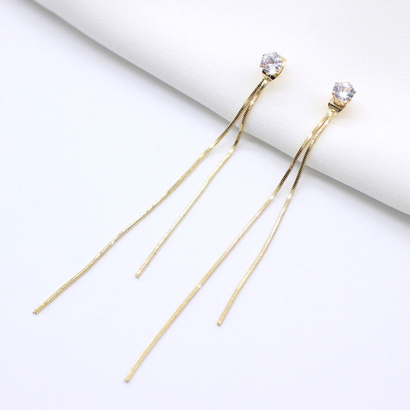 Diamond Pearl Butterfly Earrings Long Tassel