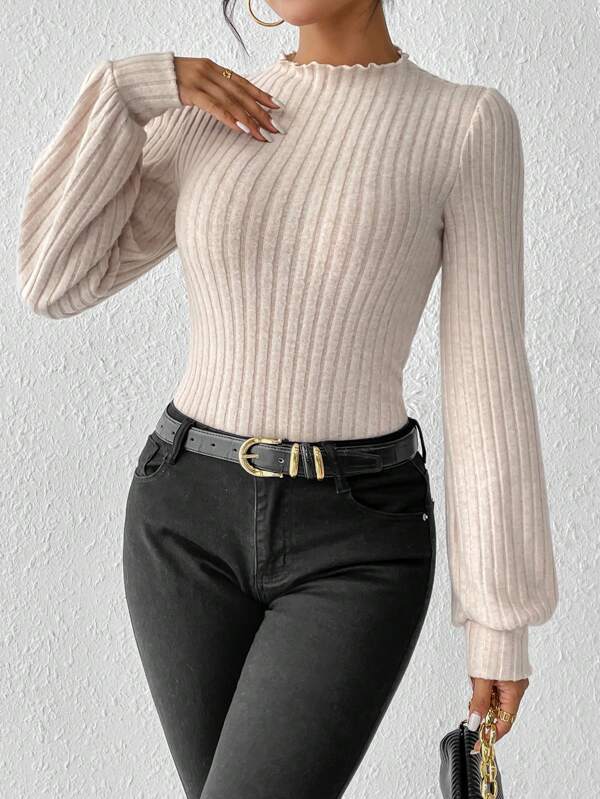 Long-sleeved Knitted Jumpsuit Top