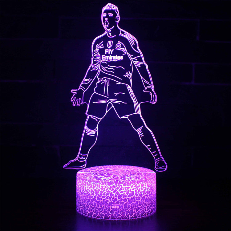 Led Small Night Lamp Football Player Colorful Touch Ambience Light