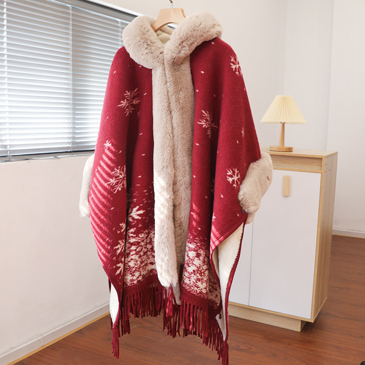 Knitted Shawl Coat Cloak Thickened