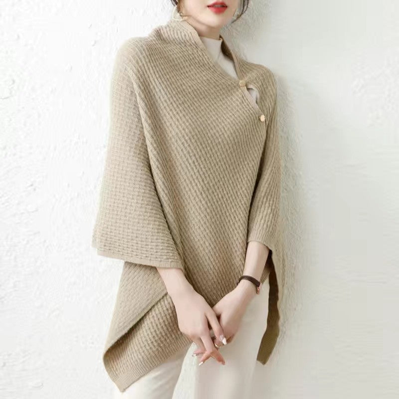 High-end Knitted Cape And Shawl Spring Autumn Outerwear High-end Blouse