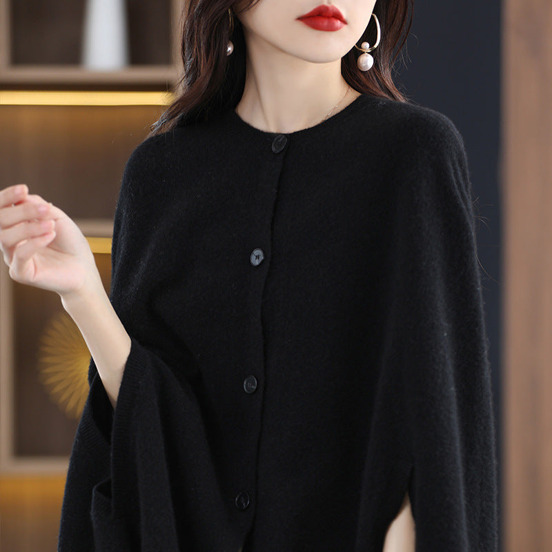 Temperament Wild Sleeveless Wool Knitted Shawl