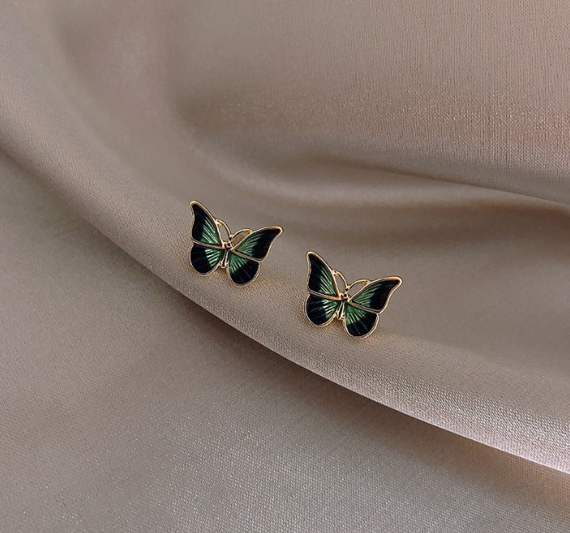 Green Butterfly Earrings