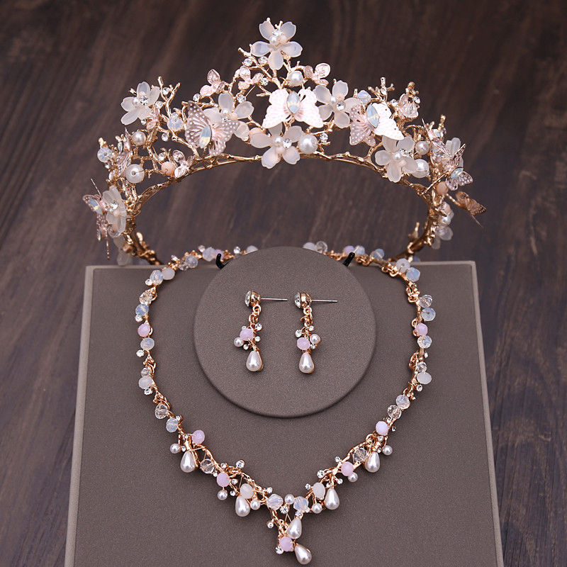 Women's Fashion Simple Wedding Crown Wedding Dress Hair Accessories Set