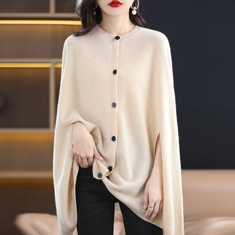 Temperament Wild Sleeveless Wool Knitted Shawl