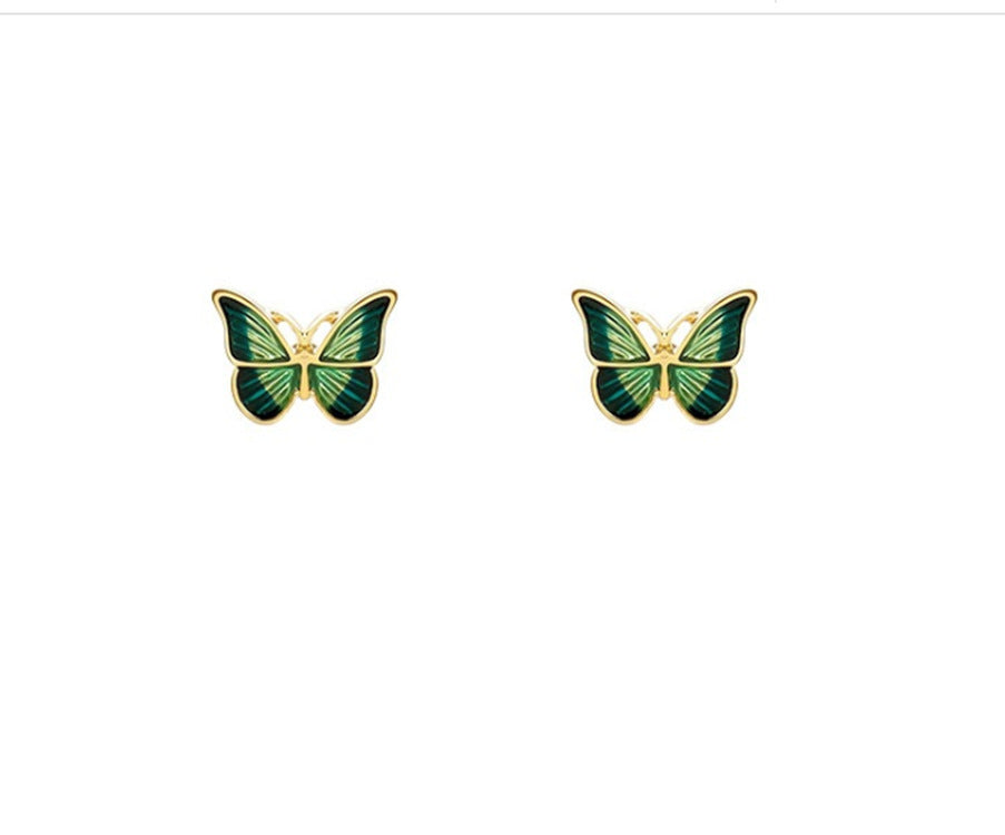 Green Butterfly Earrings