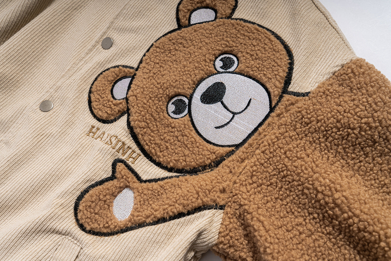 Bear Flocking Overalls Jacket