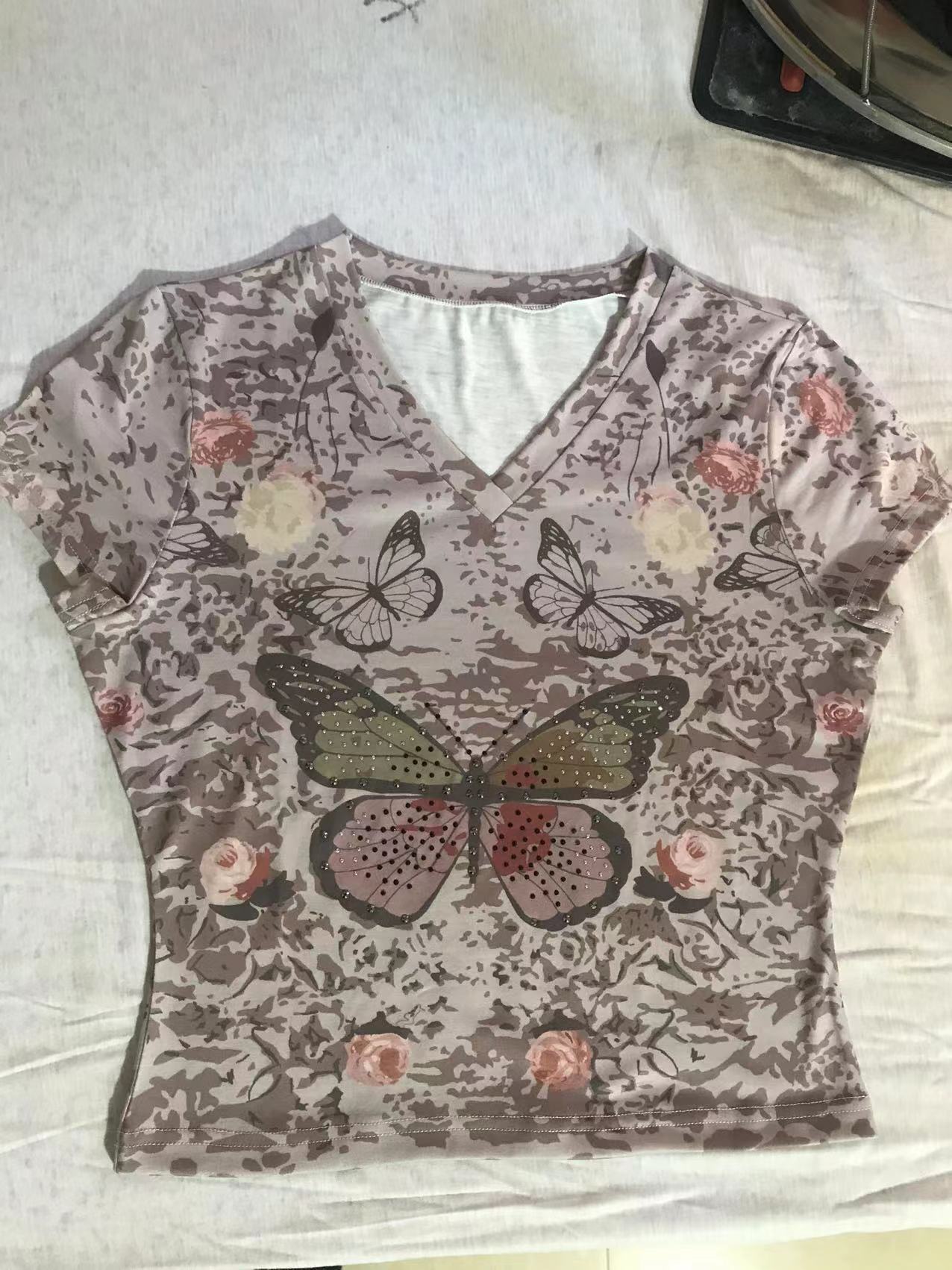 Dress Butterfly Hot Diamond T Shirt