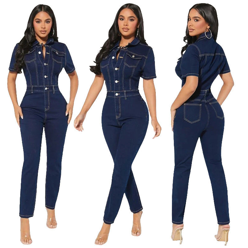 Skinny Denim Jumpsuit Women's Jeans