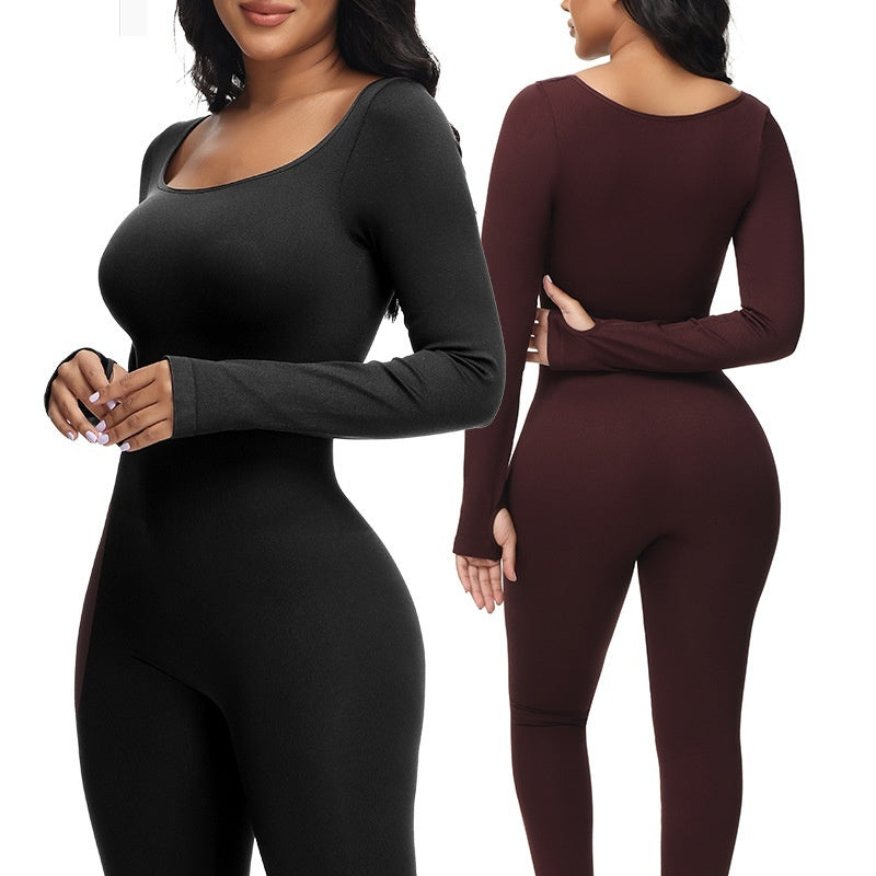 Plus Size High Waist Belly Shaping Jumpsuit