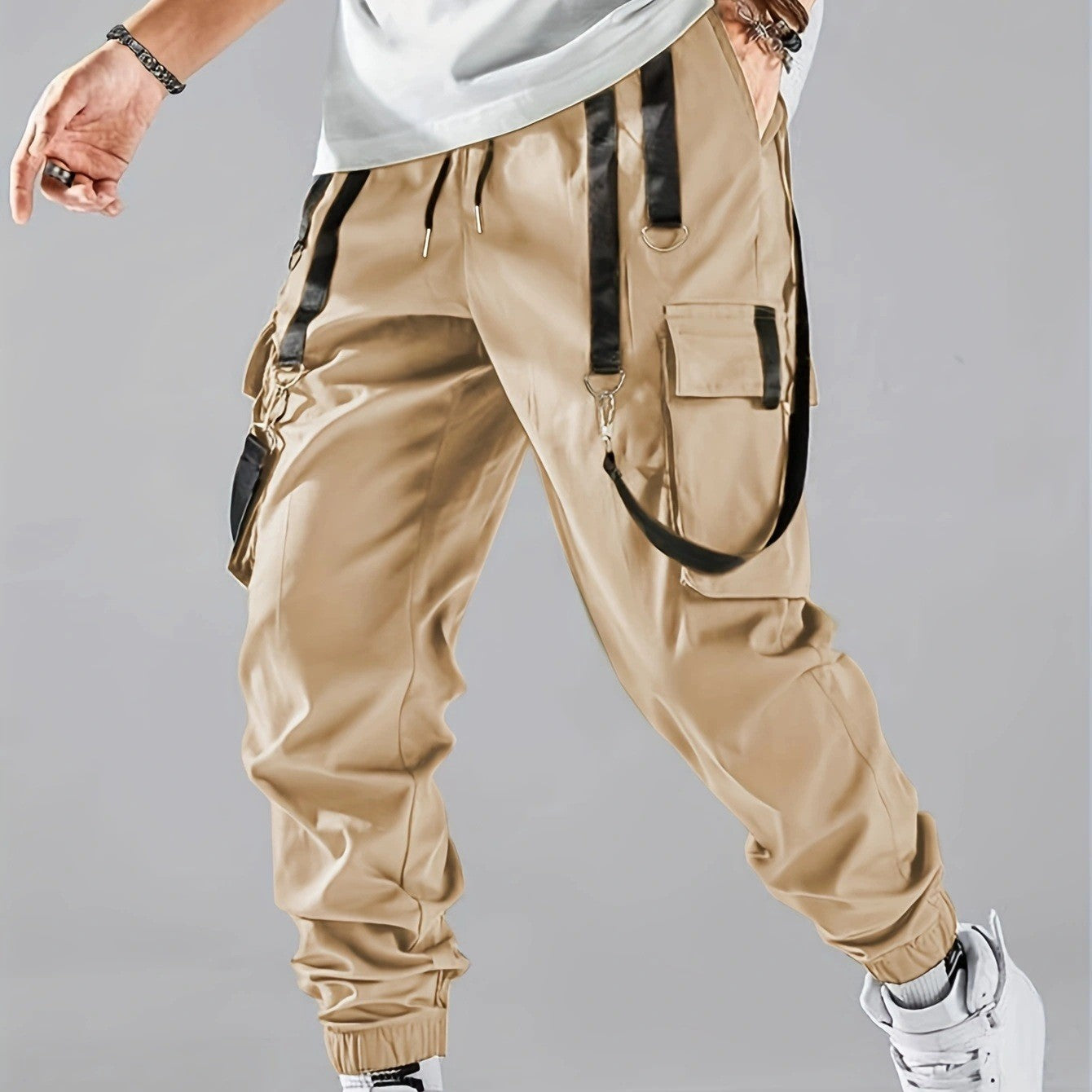 Ribbon Overalls Drawstring Sports Trousers