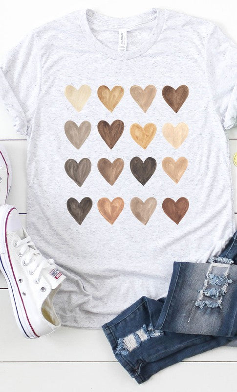 Neutral Heart Grid Graphic Tee PLUS