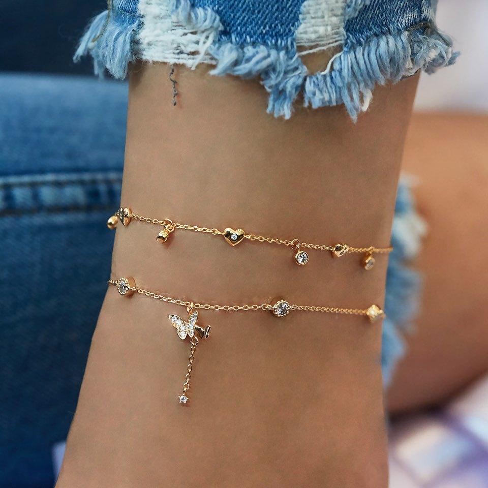 Butterfly Love Multilayer Anklet