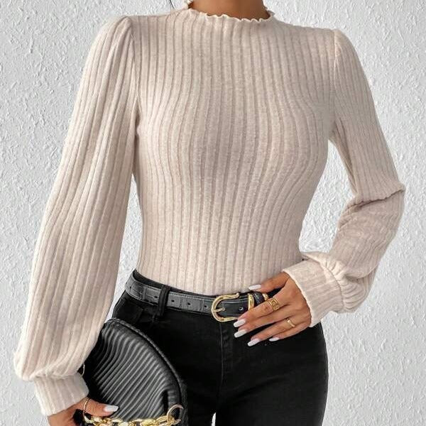 Long-sleeved Knitted Jumpsuit Top