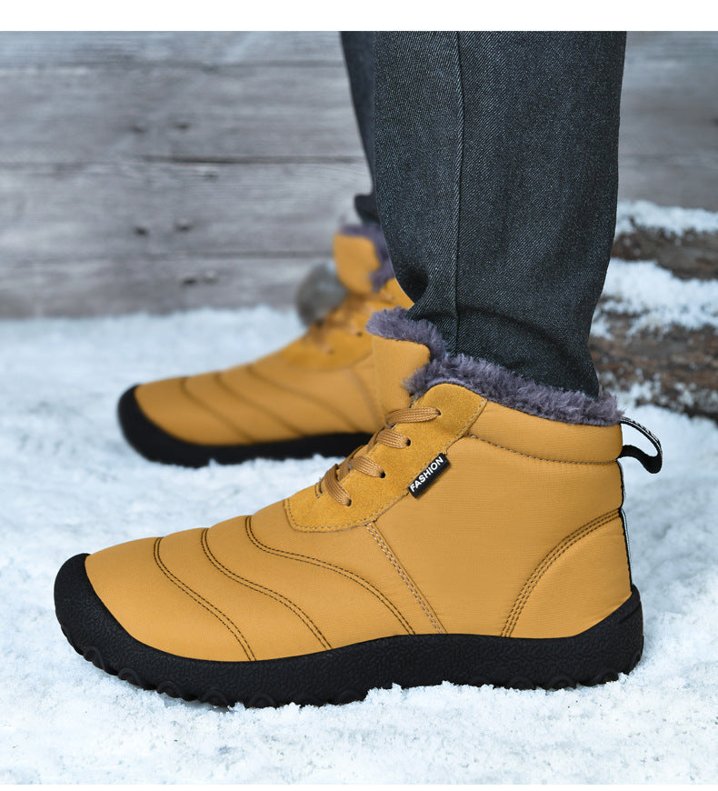 Cotton Shoes Plus Size Casual Fleece-lined Warm Flat Bottom Snow Boots